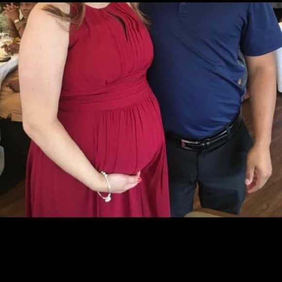 Red maternity dress - Picture 5 of 7